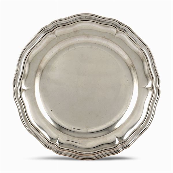 Circular silver tray
