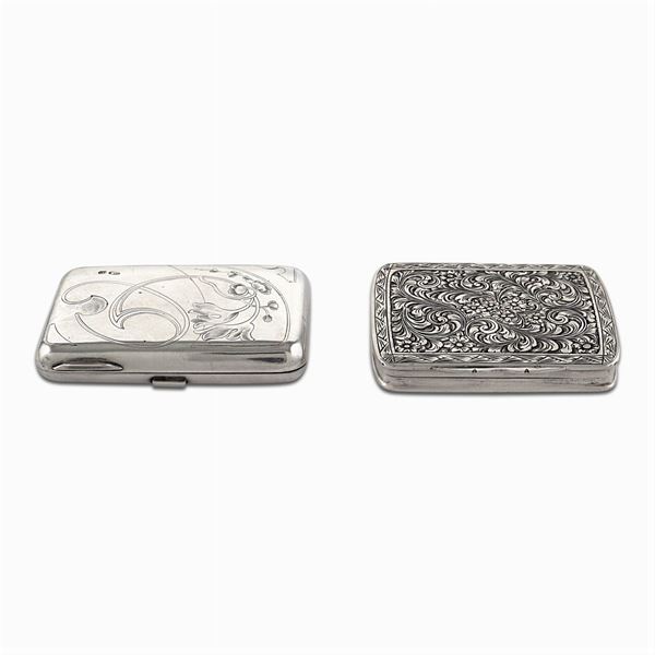Two silver snuff boxes