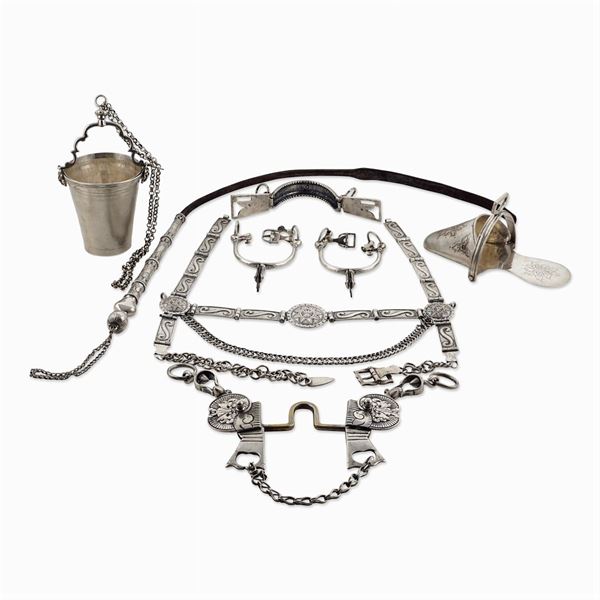 Set di accessori da equitazione in argento (7)