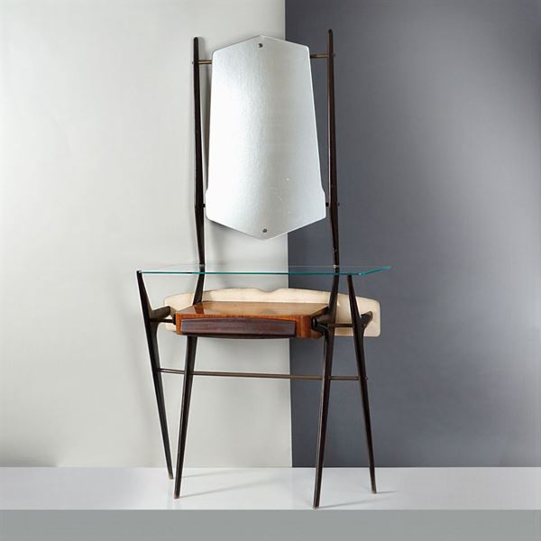 Console with mirror  (Italy, 50's)  - Auction DESIGN & 20TH CENTURY DECORATIVE ARTS - II - II - Colasanti Casa d'Aste