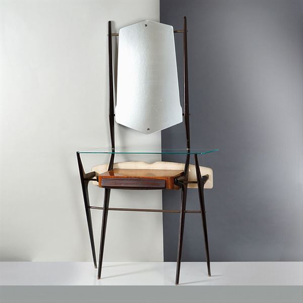 Console with mirror
