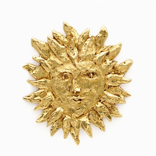 Yves Saint Laurent, spilla sole bijou vintage