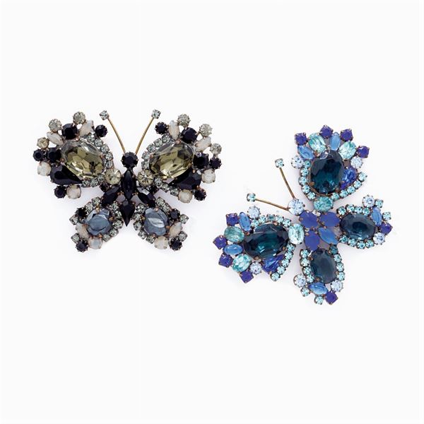 Coppia di spille farfalle bijou vintage