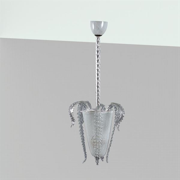 Glass lamp  (Murano, 1950 - 60)  - Auction DESIGN & 20TH CENTURY DECORATIVE ARTS - II - II - Colasanti Casa d'Aste