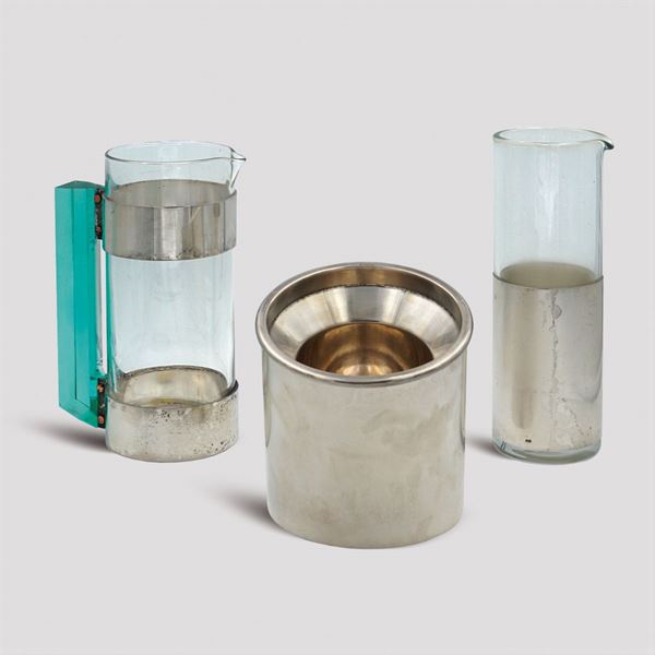 Set da cocktail in vetro, metallo cromato e argento (3)