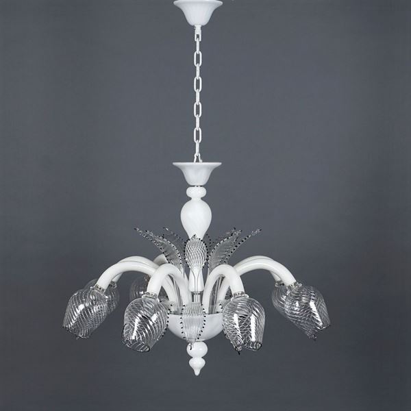 8 lights pendant lamp  (20th century)  - Auction DESIGN & 20TH CENTURY DECORATIVE ARTS - II - II - Colasanti Casa d'Aste