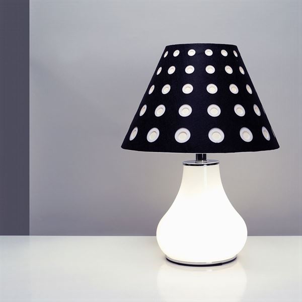 Lampada da tavolo in vetro opalino