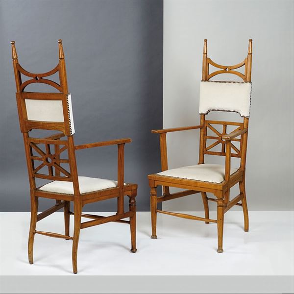Due sedie in frassino  (Francia, anni 80)  - Asta DESIGN & ARTI DECORATIVE DEL 900 - II - Colasanti Casa d'Aste