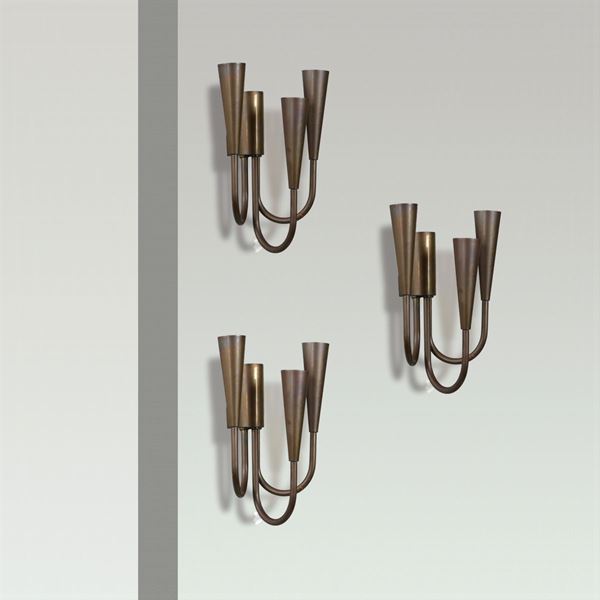 Three wall lamps, Prod. Stilnovo  (Italy, 60's)  - Auction DESIGN & 20TH CENTURY DECORATIVE ARTS - II - II - Colasanti Casa d'Aste