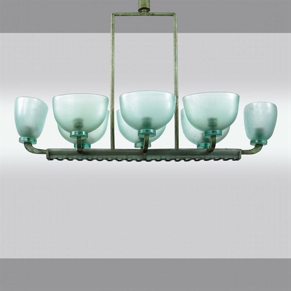 Pendant chandelier, prod. Seguso  (Murano, 50's)  - Auction DESIGN & 20TH CENTURY DECORATIVE ARTS - II - II - Colasanti Casa d'Aste