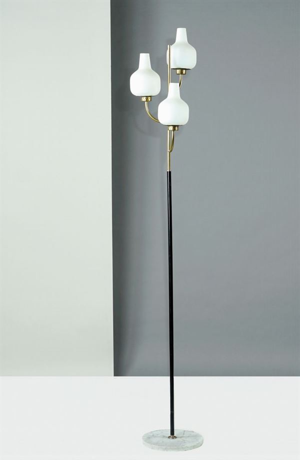 Stilnovo, three lights floor lamp  (Italy, 50's)  - Auction DESIGN & 20TH CENTURY DECORATIVE ARTS - II - II - Colasanti Casa d'Aste