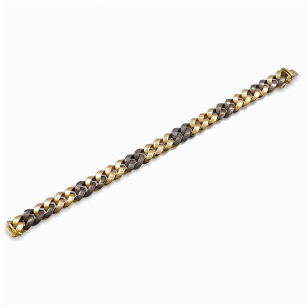 Bulgari, 18kt gold and steel bracelet
