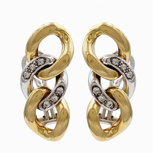 Orecchini in oro giallo e bianco 18kt