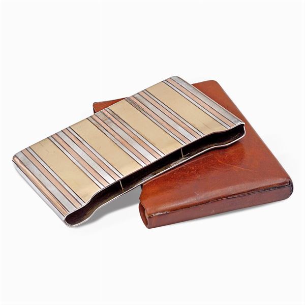 Cartier, two color gold cigarette box