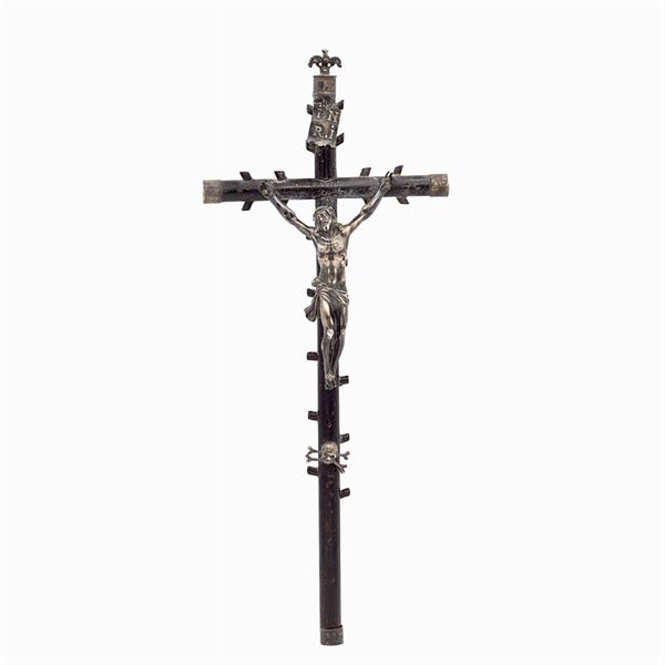 Silver and wood crucifix
