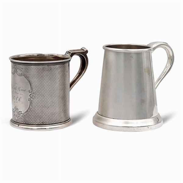 Two silver and metal mugs  (Different manifactures)  - Auction FINE SILVER & THE ART OF THE TABLE - III - Colasanti Casa d'Aste