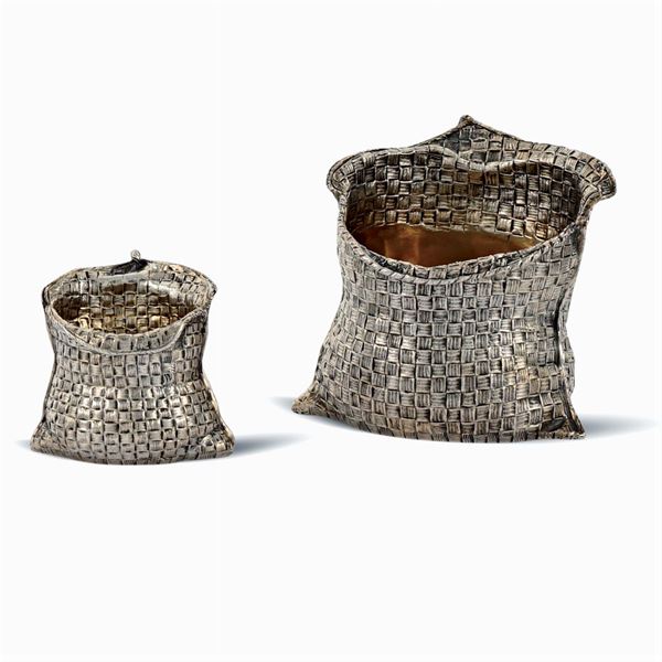 Mario Buccellati, pair of silver baskets