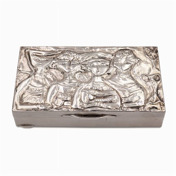 Silver cigarette box
