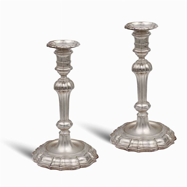 Pair of silver candelsticks