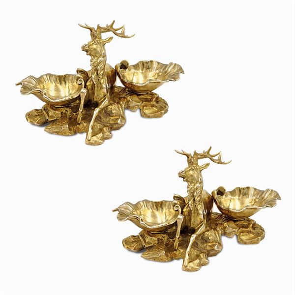 Pair of vermeil salt cellars