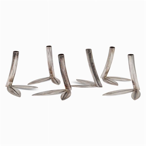Silver seat markers set (6)