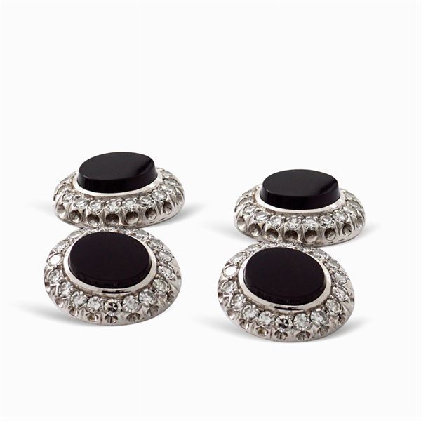 Gemelli in oro bianco 18kt  (anni 50/60)  - Asta ARGENTI & L'ARTE DELLA TAVOLA - III - Colasanti Casa d'Aste