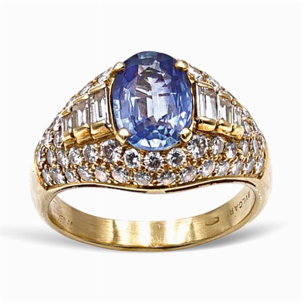 Bulgari,18kt gold ring with sapphire