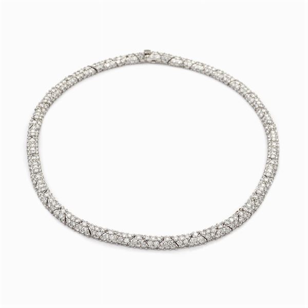 Collier in oro bianco 18kt e diamanti