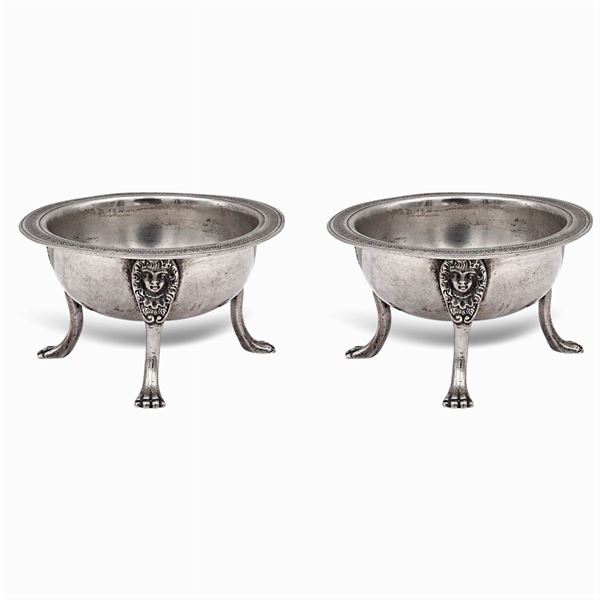 Pair of silver salt cellars