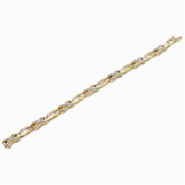 14kt gold and diamond bracelet  - Auction FINE SILVER & THE ART OF THE TABLE - III - Colasanti Casa d'Aste