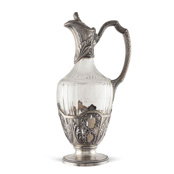 Silver and crystal jug  (France, 19th century)  - Auction FINE SILVER AND ART OF THE TABLE - Colasanti Casa d'Aste