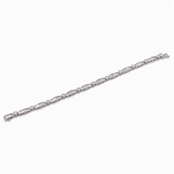 Bracciale in oro bianco 14kt e diamanti