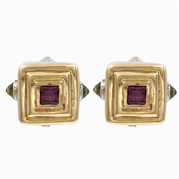 Orecchini in argento e oro giallo 18kt