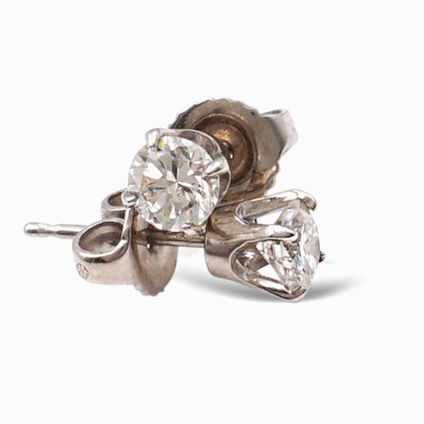 Diamond earrings  - Auction FINE SILVER & THE ART OF THE TABLE - III - Colasanti Casa d'Aste