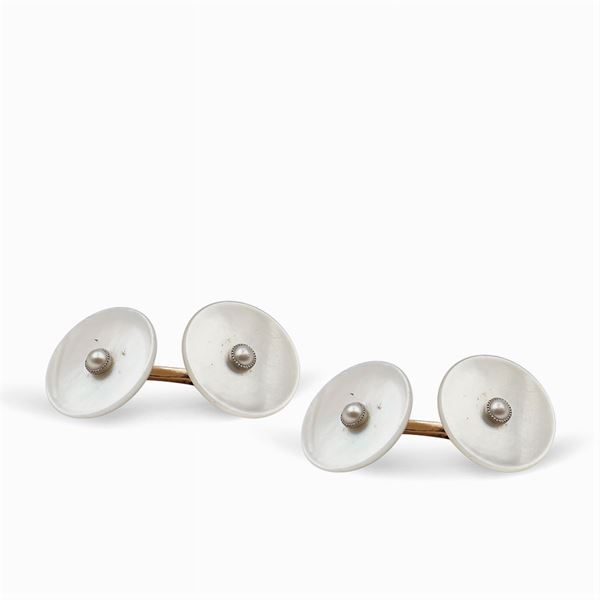 14kt and mother of pearl cufflinks