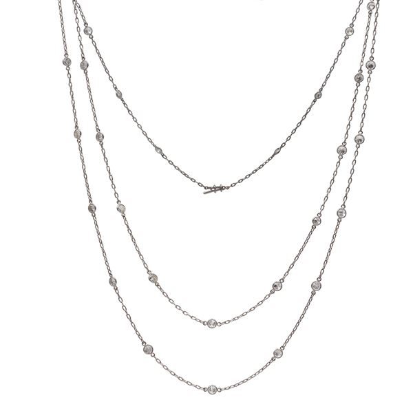 Platinum and diamond necklace  - Auction FINE SILVER & THE ART OF THE TABLE - III - Colasanti Casa d'Aste