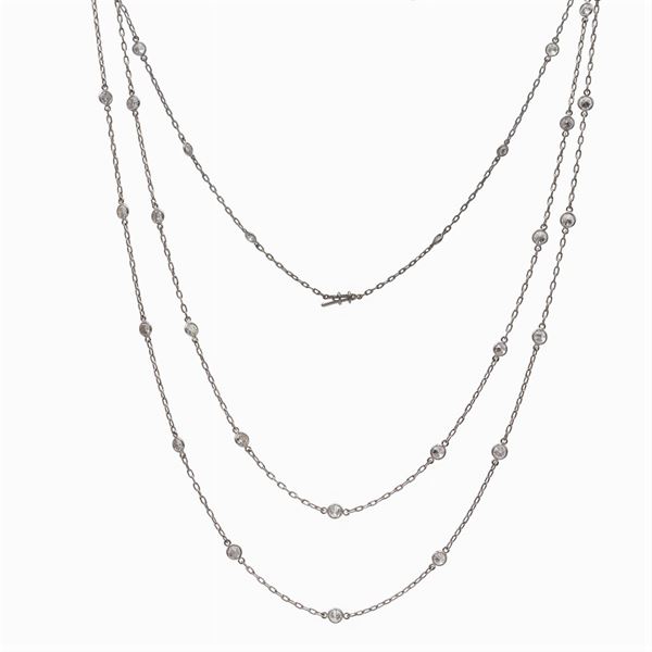 Collana in platino e diamanti