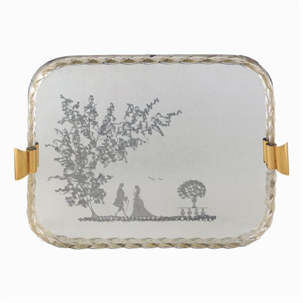 Large rectangular tray  (Murano, 20th century)  - Auction FINE SILVER & THE ART OF THE TABLE - III - Colasanti Casa d'Aste