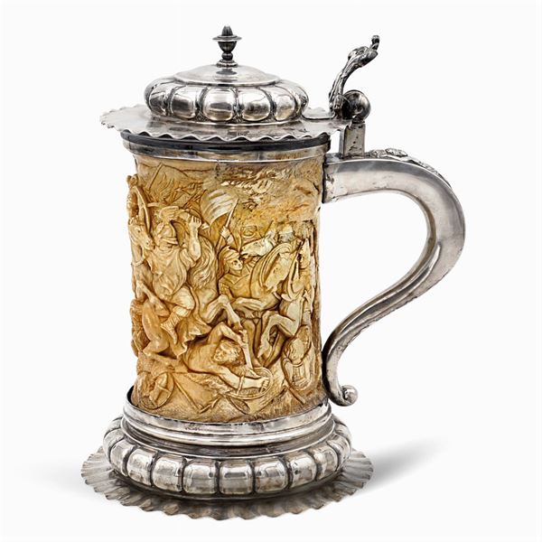 Bone and silver tankard