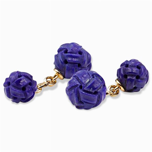 18kt gold and lapislazuli cufflinks