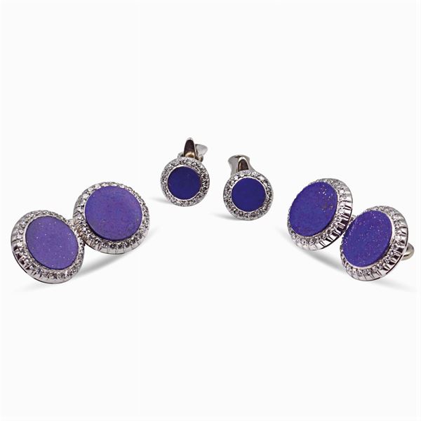 Set of cufflinks and smoking set  (1940/50s)  - Auction FINE SILVER & THE ART OF THE TABLE - III - Colasanti Casa d'Aste