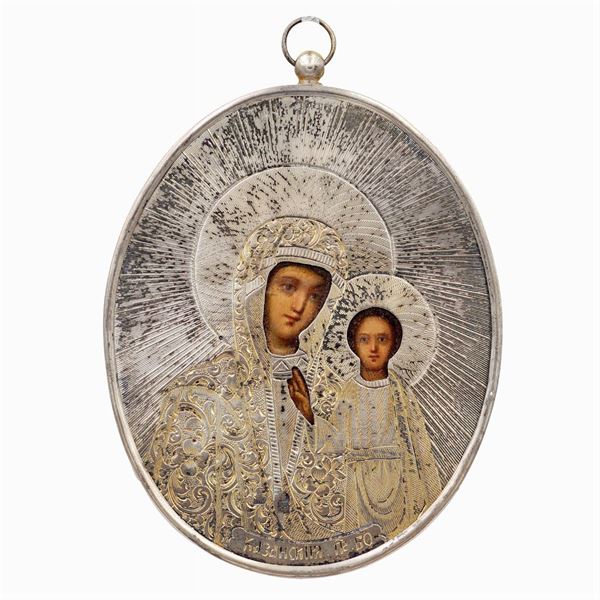 Icon with silver riza