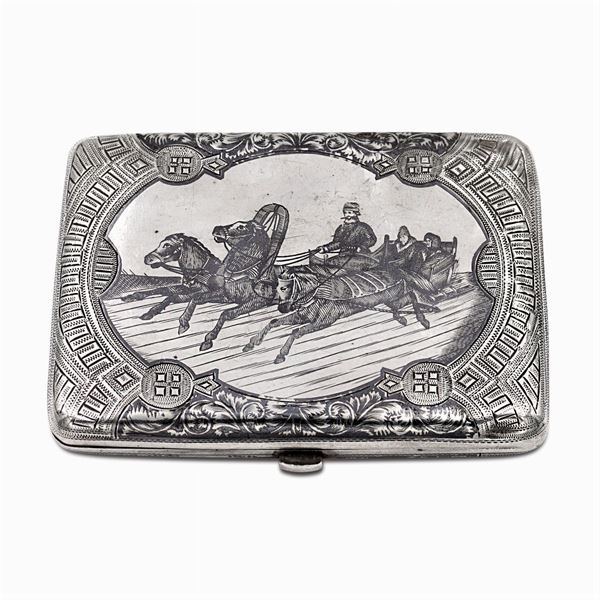 Silver and niello snuff box