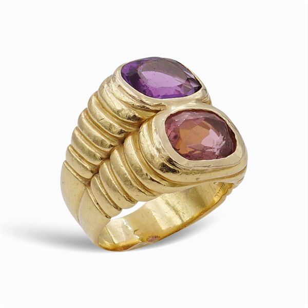 Bulgari, 18kt gold double ring