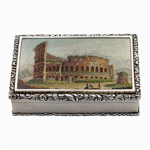 Silver and micromosaic snuff box