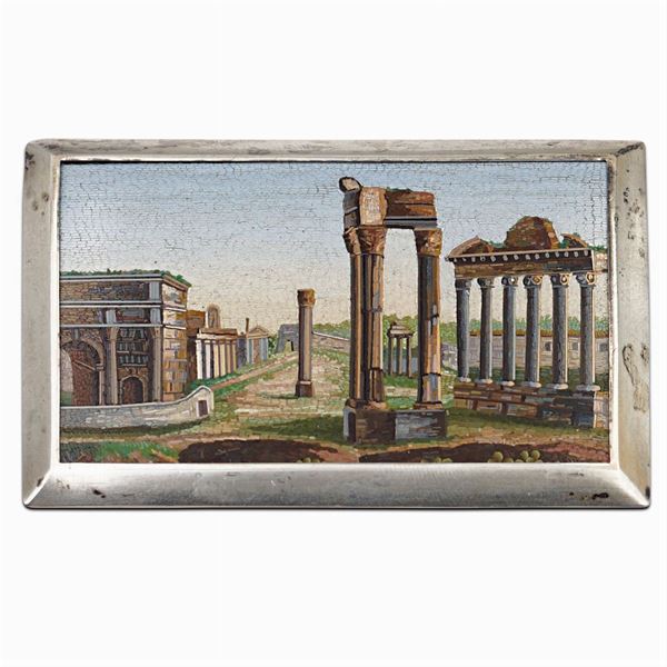 Roman micromosaic plaque