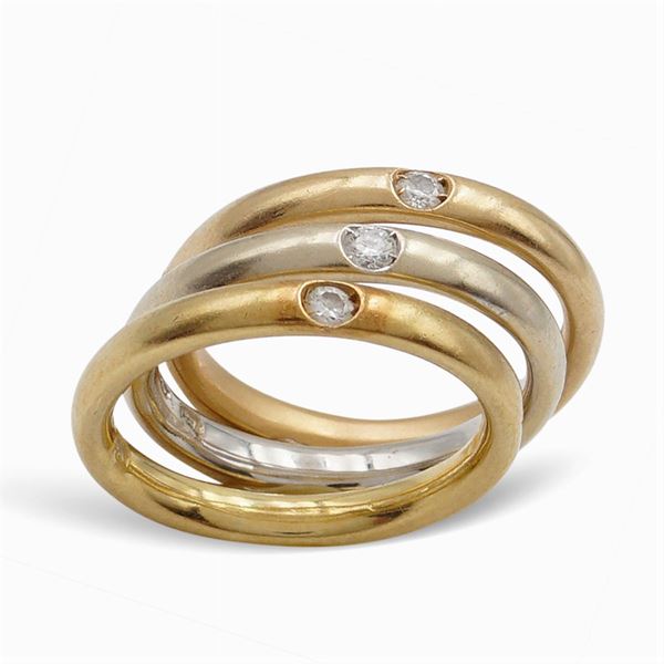 Pomellato, tre fedi in oro tre colori 18kt