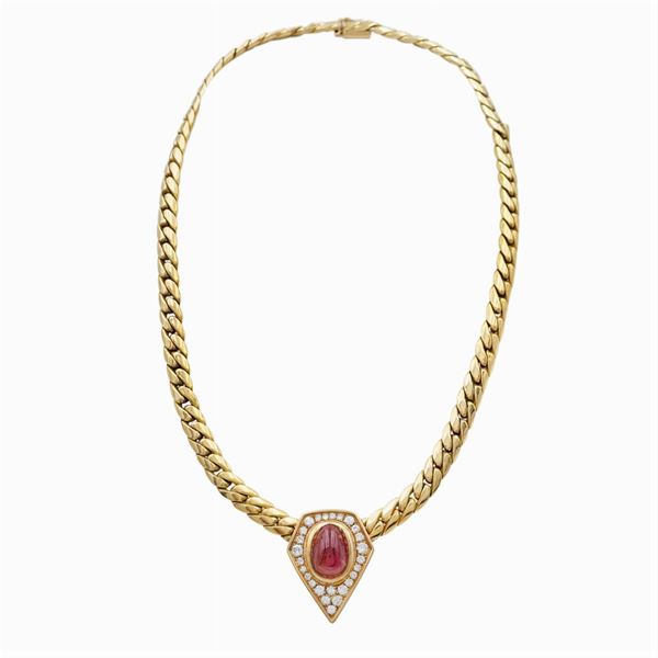Collier in oro giallo 18kt a maglie groumette