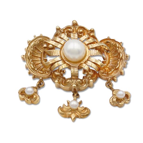 18kt gold brooch  (1950/60s)  - Auction FINE SILVER & THE ART OF THE TABLE - III - Colasanti Casa d'Aste