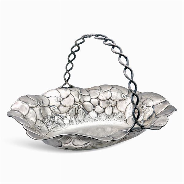Silver basket with handle